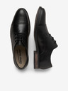 Jack & Jones Čierne pánske kožené poltopánky Jack & Jones Raymond