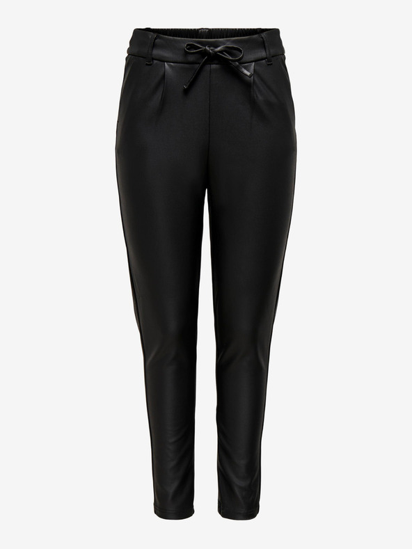 ONLY Čierne dámske koženkové nohavice ONLY Pop Trash