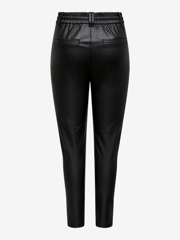 ONLY Čierne dámske koženkové nohavice ONLY Pop Trash