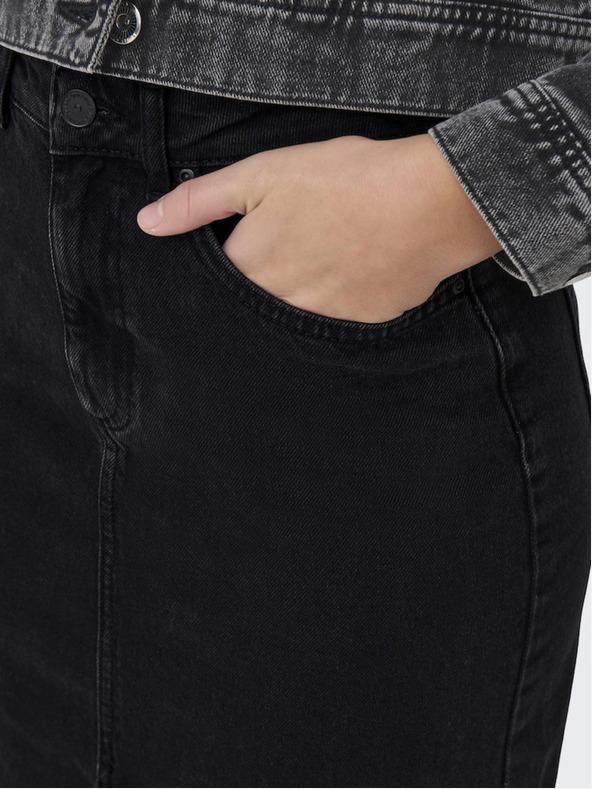 ONLY Čierna dámska džínsová midi sukňa ONLY Bianca