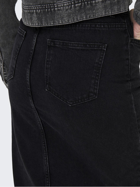 ONLY Čierna dámska džínsová midi sukňa ONLY Bianca