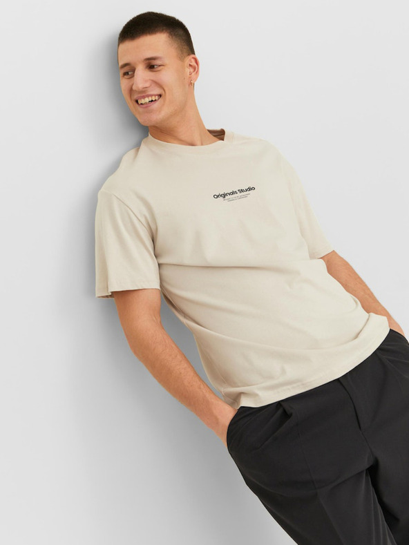 Jack & Jones Jack & Jones Vesterbro béžová pánska košeľa
