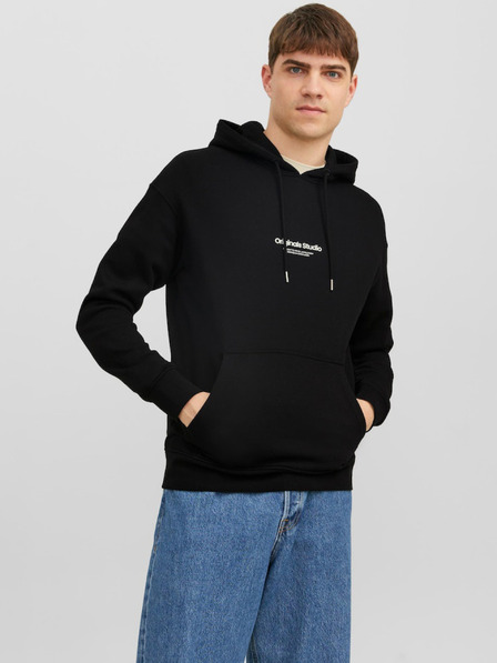Jack & Jones Čierna pánska mikina s kapucňou Jack & Jones Vesterbro