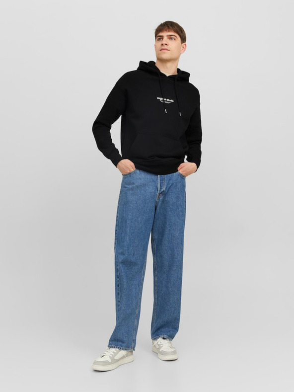 Jack & Jones Čierna pánska mikina s kapucňou Jack & Jones Vesterbro