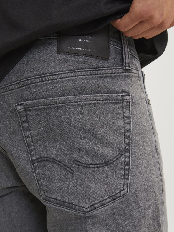 Jack & Jones Šedé pánske džínsy úzkeho strihu Jack & Jones Glenn