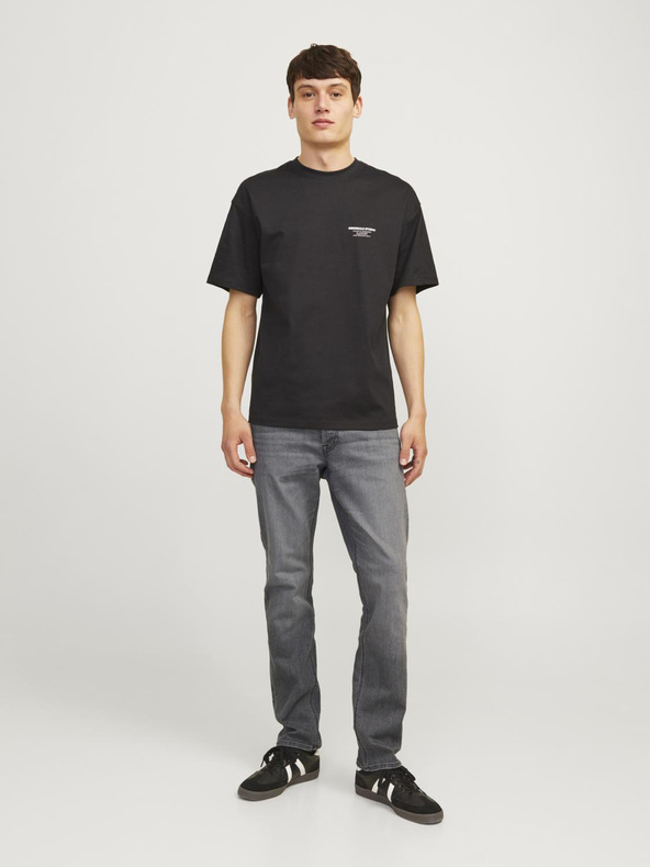 Jack & Jones Šedé pánske džínsy úzkeho strihu Jack & Jones Glenn