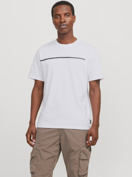 Jack & Jones Biele pánske tričko Jack & Jones Fusion