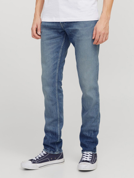 Jack & Jones Modré pánske džínsy úzkeho strihu Jack & Jones Glenn