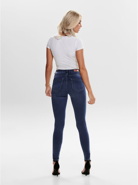 ONLY Modré skinny fit džínsy s vysokým pásom ONLY Royal