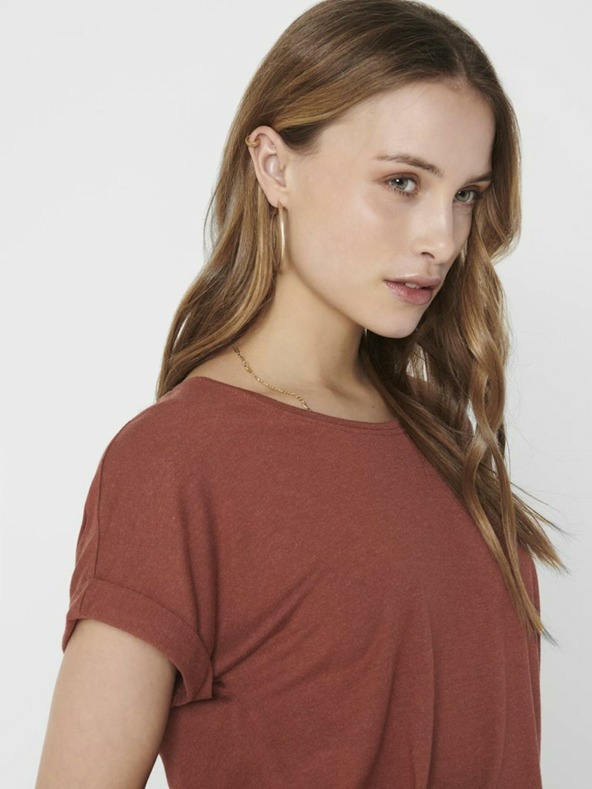 ONLY Hnedé základné tričko ONLY