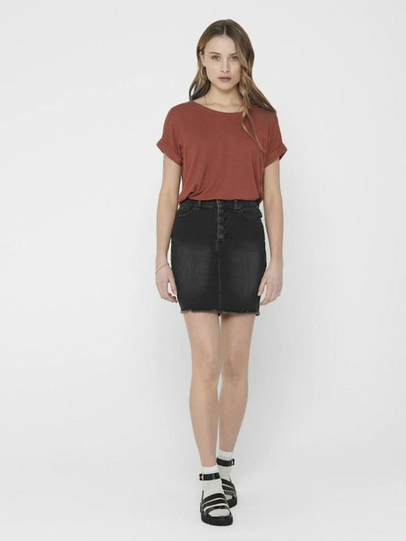 ONLY Hnedé základné tričko ONLY