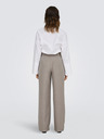 ONLY Hnedé dámske nohavice so širokými nohavicami ONLY