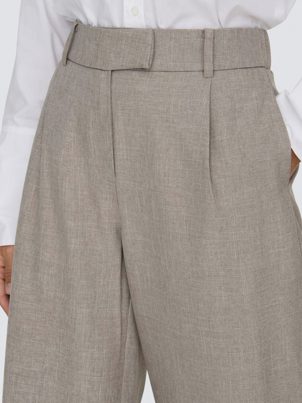 ONLY Hnedé dámske nohavice so širokými nohavicami ONLY