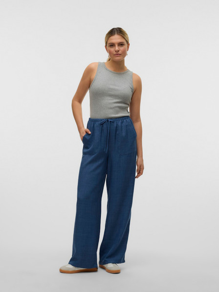 Vero Moda Modré dámske široké džínsové nohavice Vero Moda