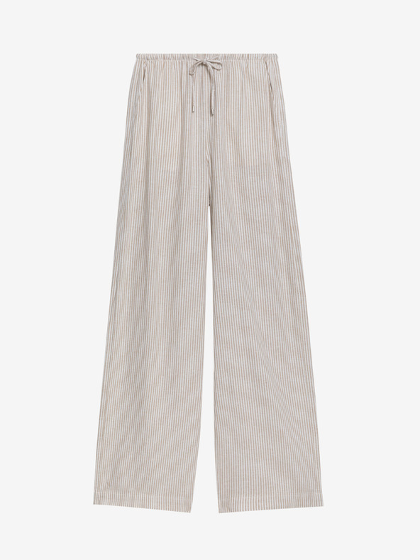 Marks & Spencer Široké nohavice Marks & Spencer s vysokým obsahom plátna off white