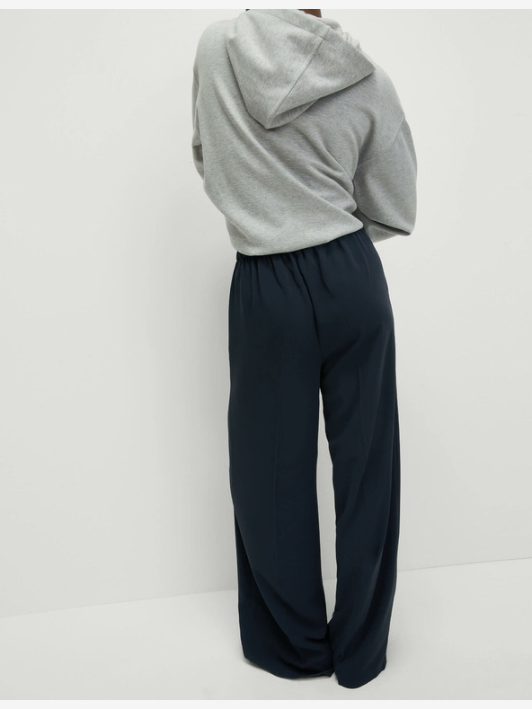 Marks & Spencer Krepové nohavice so širokými nohavicami a elastickým pásom Marks & Spencer námornícka modrá