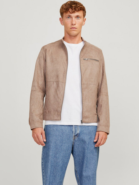 Jack & Jones Béžová pánska semišová bunda Jack & Jones