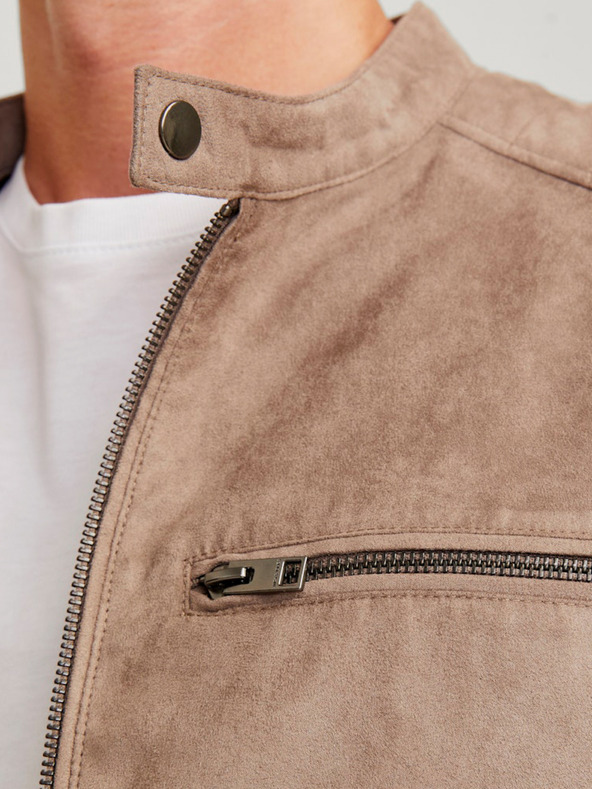 Jack & Jones Béžová pánska semišová bunda Jack & Jones