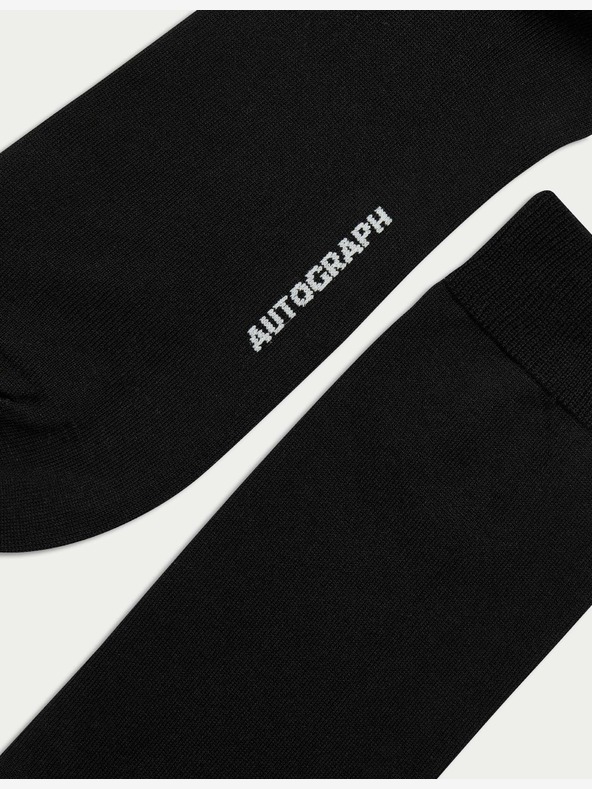 Marks & Spencer 3 páry ponožiek, vysoká egyptská bavlna Marks & Spencer čierna