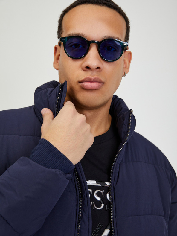 Guess Guess pánska tmavomodrá prešívaná zimná bunda