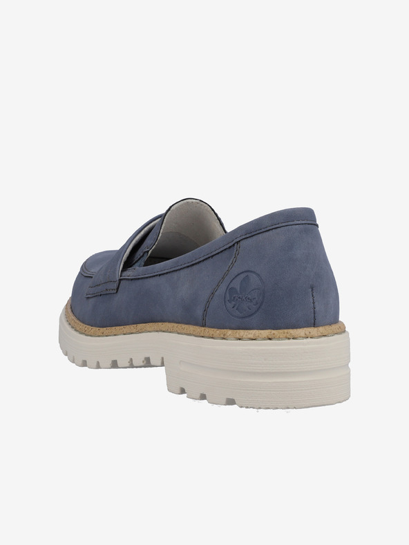 Rieker Tmavomodré dámske semišové mokasíny Rieker