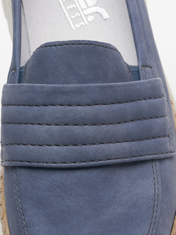 Rieker Tmavomodré dámske semišové mokasíny Rieker