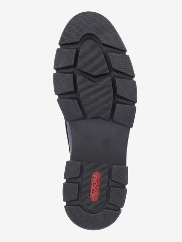 Rieker Čierne dámske kožené mokasíny Rieker