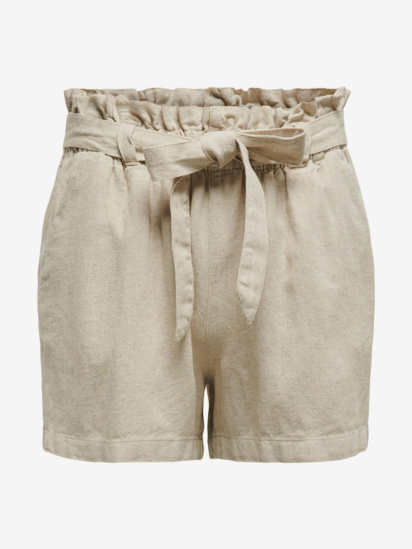 Jacqueline de Yong Béžové dámske plátenné šortky JDY Say