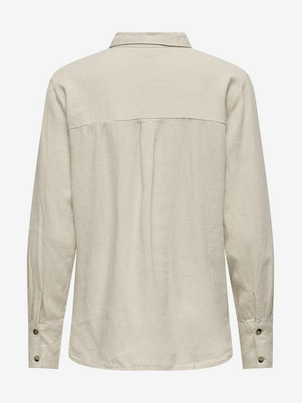 Jacqueline de Yong Béžová dámska ľanová košeľa JDY Say