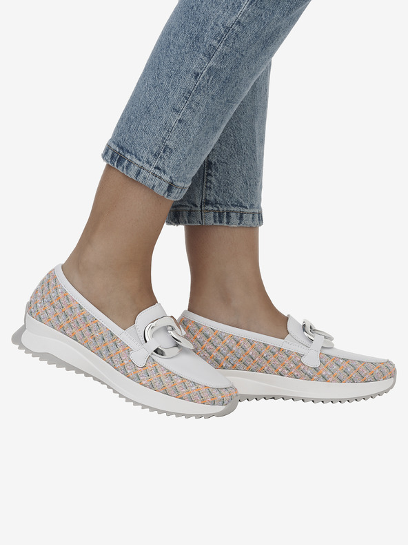 Rieker Biele dámske mokasíny Rieker