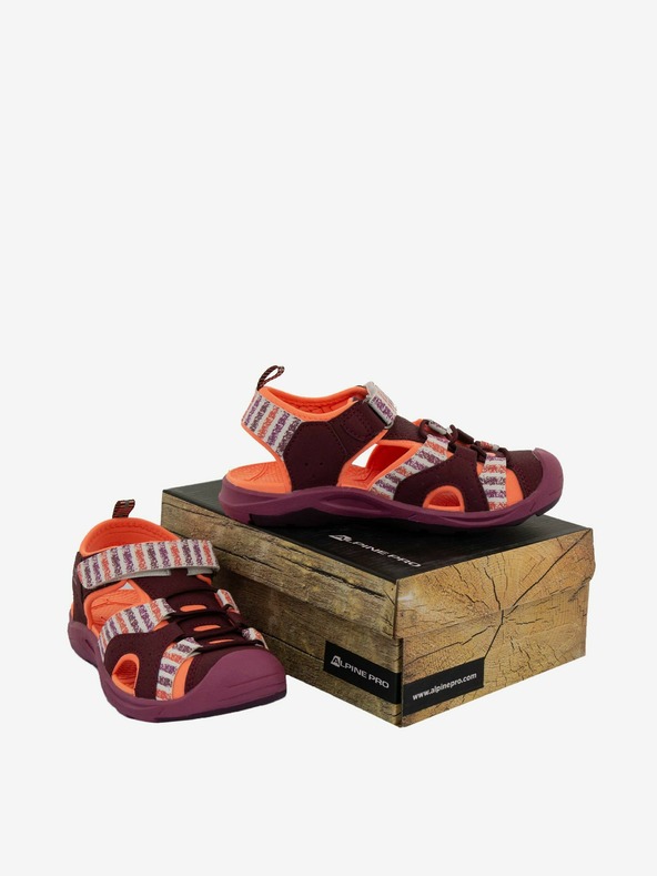 ALPINE PRO Oranžovo-vínové detské sandále ALPINE PRO White