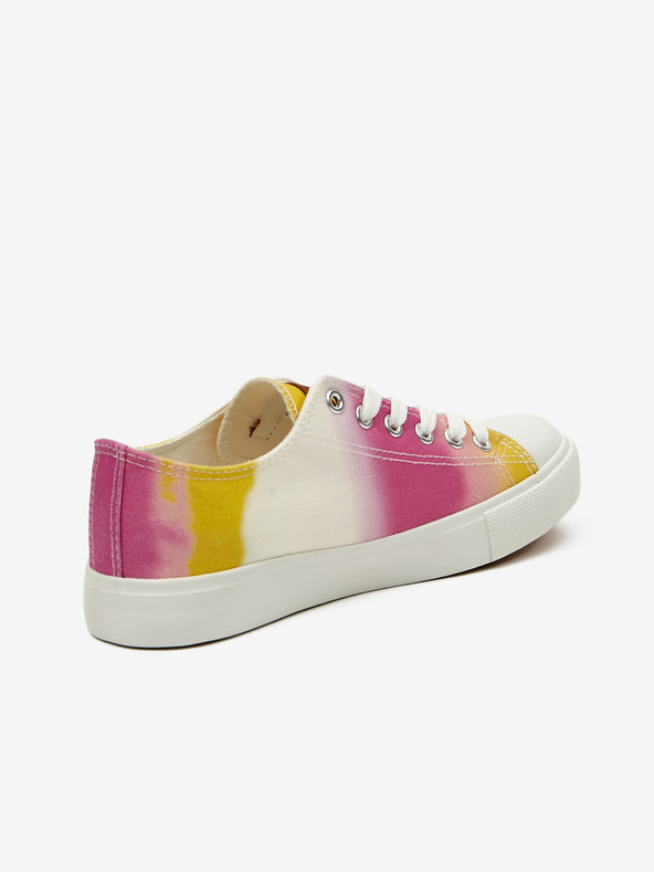 ALPINE PRO Žlto-ružové dámske vzorované tenisky ALPINE PRO Valera