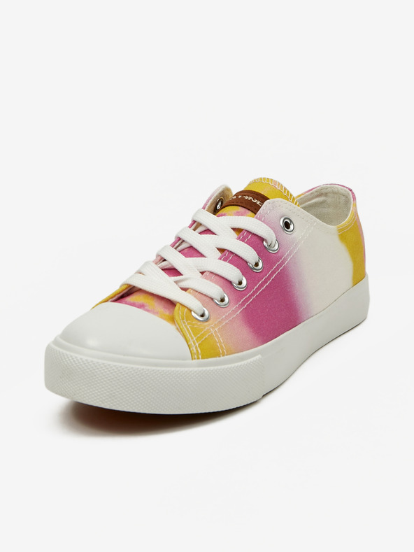 ALPINE PRO Žlto-ružové dámske vzorované tenisky ALPINE PRO Valera