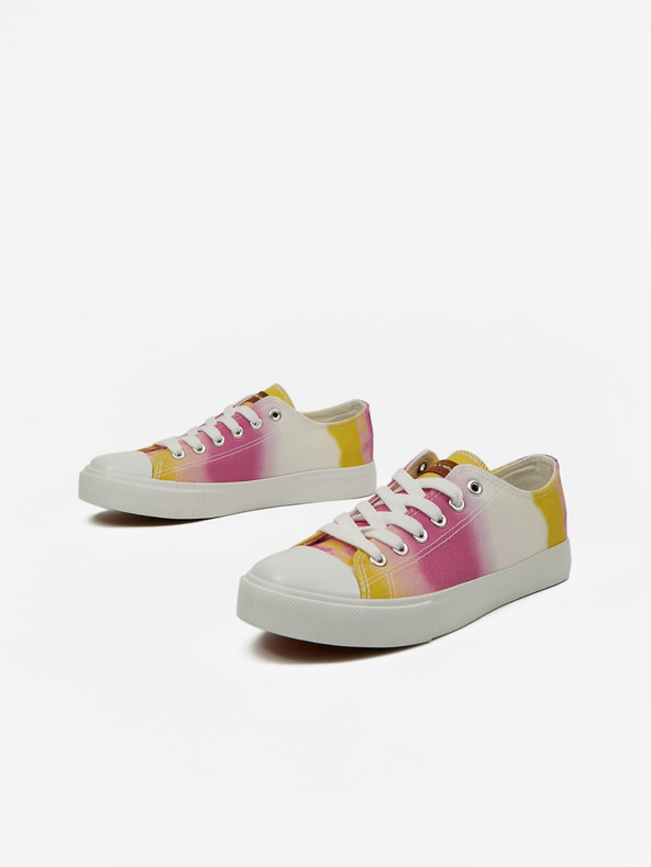 ALPINE PRO Žlto-ružové dámske vzorované tenisky ALPINE PRO Valera