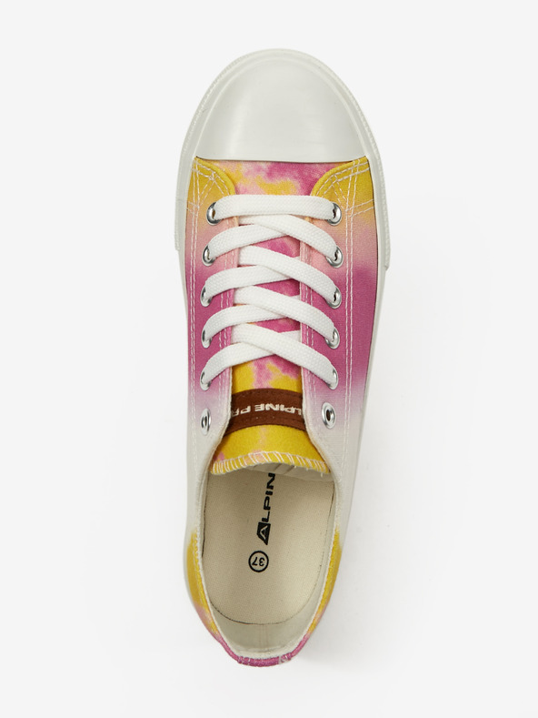 ALPINE PRO Žlto-ružové dámske vzorované tenisky ALPINE PRO Valera