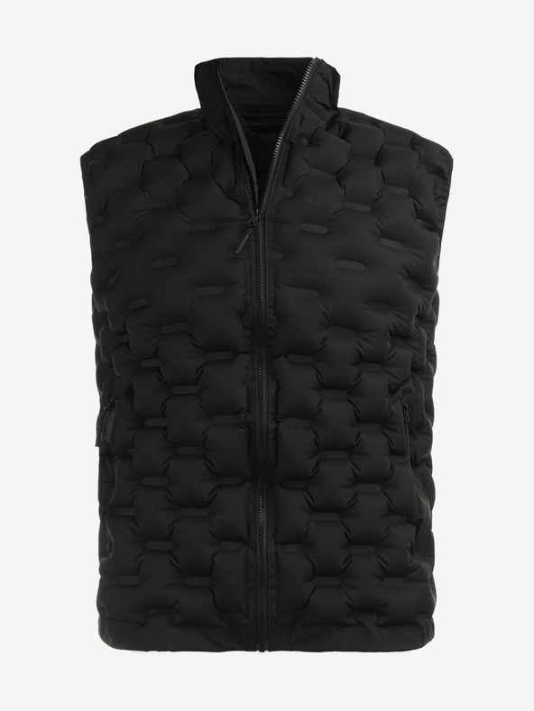 ALPINE PRO Čierna pánska zateplená nafukovacia vesta ALPINE PRO HERDEN