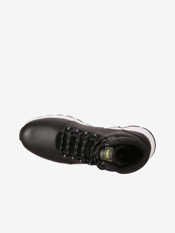 NAX Čierna pánska kožená zimná členková obuv NAX Jekt