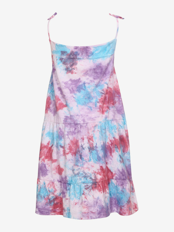 NAX Fialovo-ružové dievčenské letné šaty bez ramienok NAX Zafio