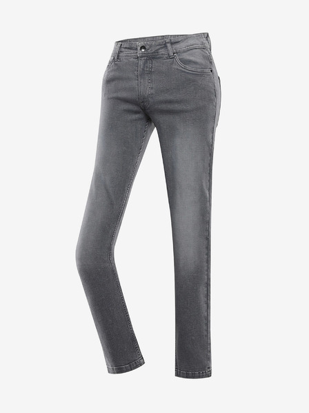 NAX Šedé pánske slim fit džínsy NAX GERW