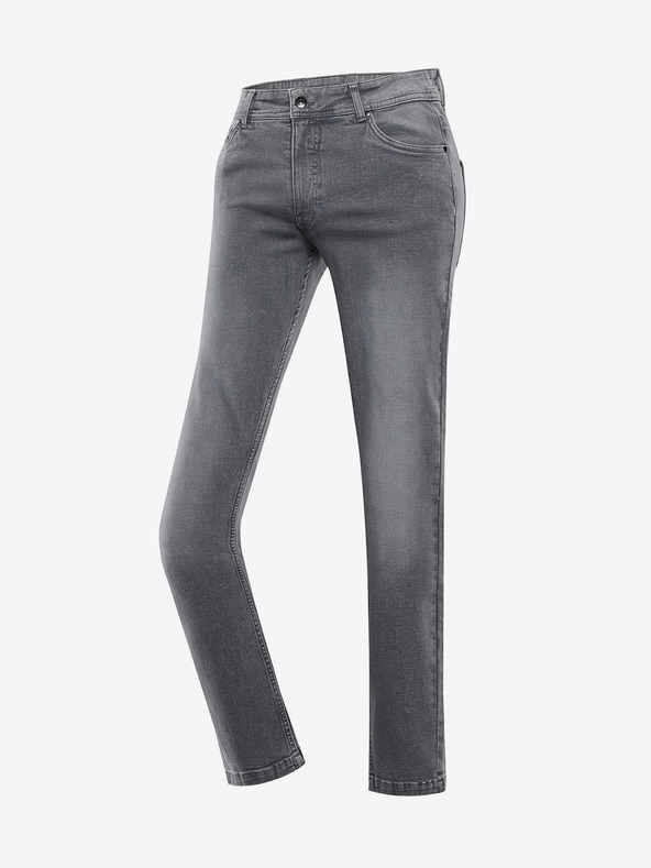 NAX Šedé pánske slim fit džínsy NAX GERW