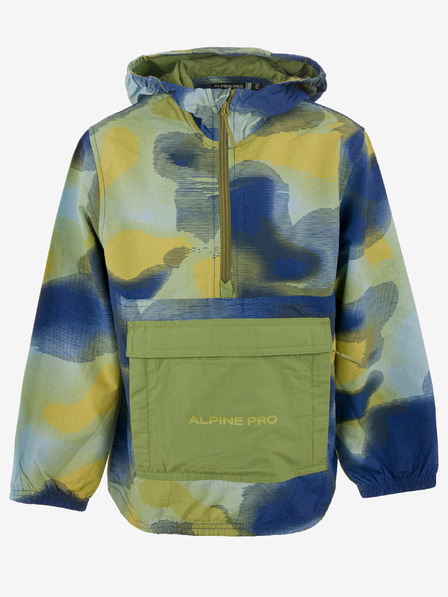 ALPINE PRO Modro-zelená detská nepremokavá bunda ALPINE PRO GOZERO