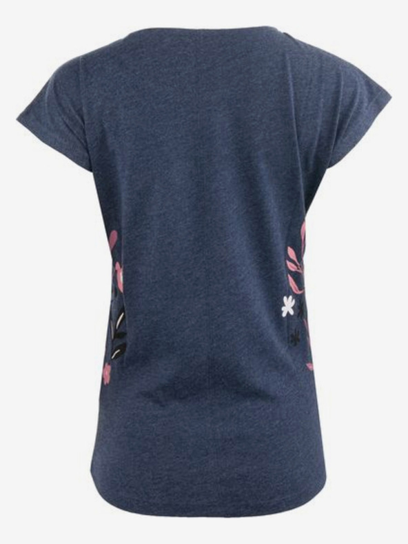 ALPINE PRO Ružovo-modré dámske kvetované tričko ALPINE PRO UDAWA