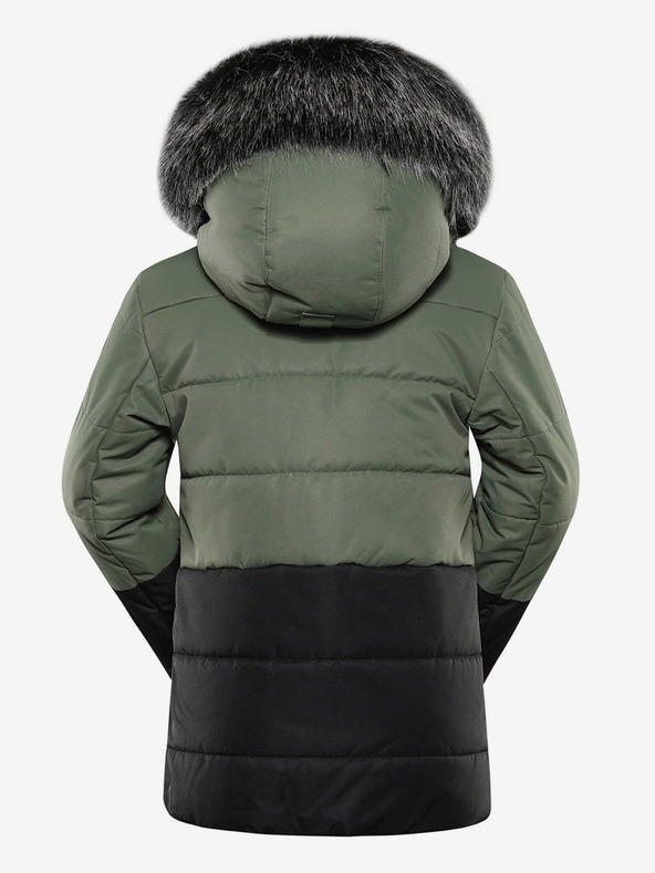 ALPINE PRO Čierno-zelená detská zimná bunda ALPINE PRO EGYPO