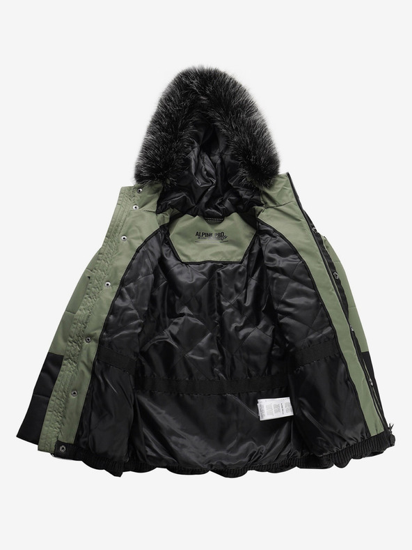 ALPINE PRO Čierno-zelená detská zimná bunda ALPINE PRO EGYPO