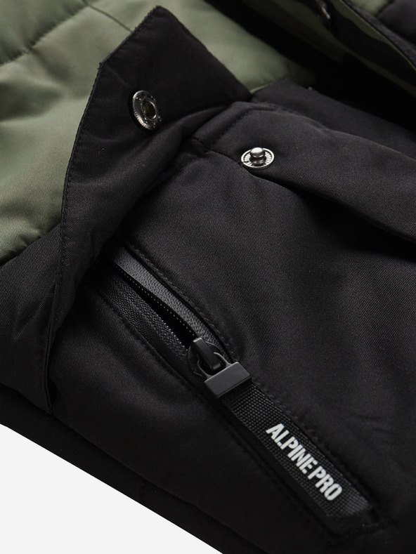 ALPINE PRO Čierno-zelená detská zimná bunda ALPINE PRO EGYPO