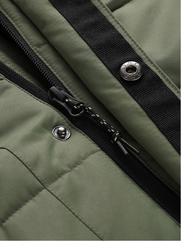 ALPINE PRO Čierno-zelená detská zimná bunda ALPINE PRO EGYPO