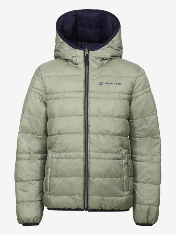 ALPINE PRO Khaki-modrá detská obojstranná zimná bunda ALPINE PRO EROMO