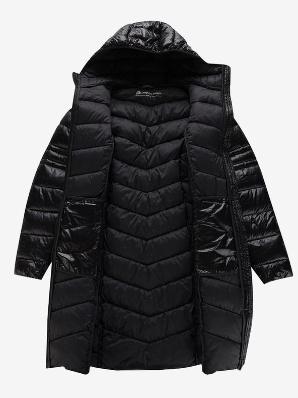 ALPINE PRO Čierny dámsky zimný prešívaný kabát ALPINE PRO OREFA