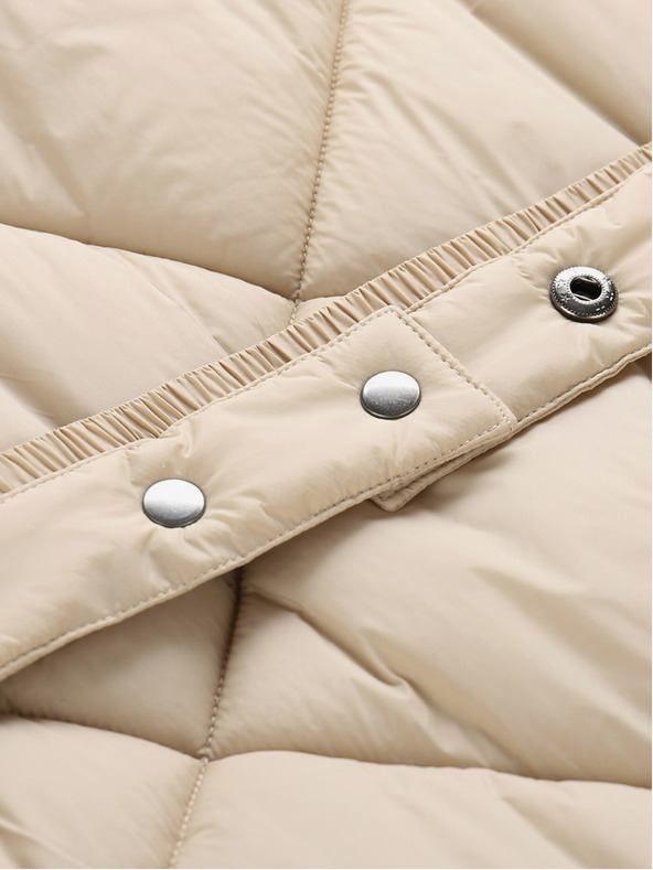 NAX Béžový dámsky zimný prešívaný kabát NAX ZARGA