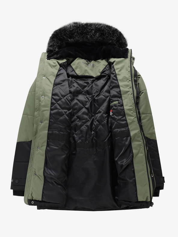 ALPINE PRO Čierno-zelená pánska zimná bunda ALPINE PRO EGYP